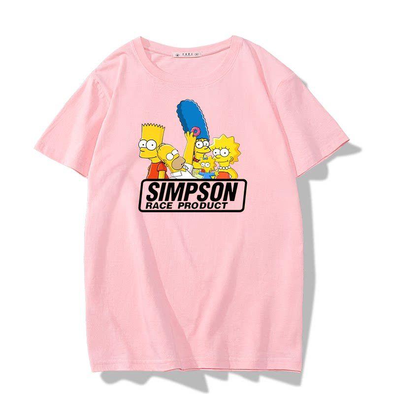 Fashion Disney Cartoon Simpson Oversized Tshirt Summer Blouses Ladies Unisex White Tees Tops Short Sleeve Blouses Women YK Tshirt
