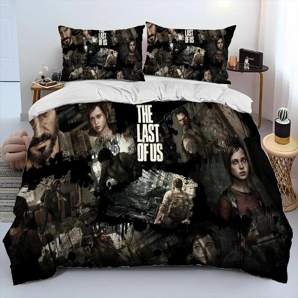 The Last of Us Horror TV Game Pedro Bed Ensemble Quilt Cover Bed Collection Quilt Cover Pillowcase Comforter king Queen Dimension Size Boys Adult