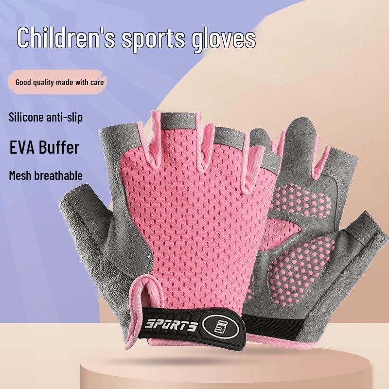 Kids' Non-Slip Half-Finger Gloves for Skating, Biking & Training