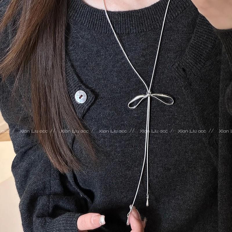 Elegant Stacked Pearl Necklace for Women - High-End Autumn/Winter Accessory with a Stylish Sweater Chain Design