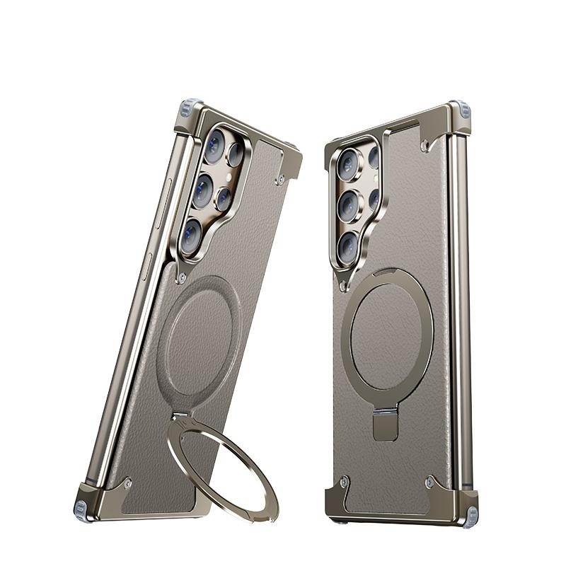 

Oatsbasf Magnetic Slim Phone Case for Samsung Galaxy S23 S24Ultra Baze-less Phone Protective Cover w/ Magsafe Finger Ring Holder for GalaxyS23Ultra(6.8 )