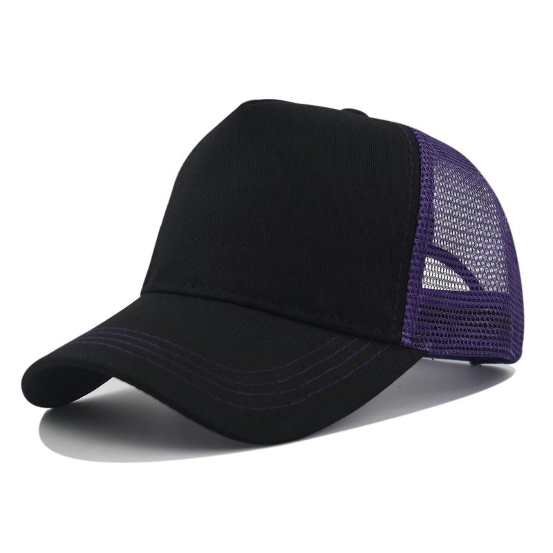 Custom Logo Basic Color Matching 5 Panel Mesh Hat For Women Summer Sunshade Breathable Baseball Caps Outdoor Sport Truck Dad Cap