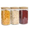 ComSaf Coffee 1500ml Glass Airtight Square Storage Airtight Jar for Barley Pack with Bamboo Flour Coffee and Set of 3 Canister, Canister, Jar, Small,