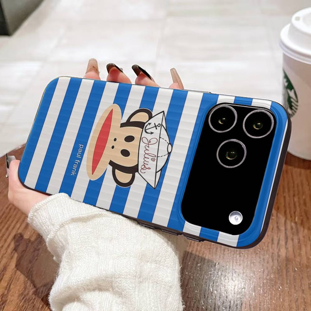Famous Luxurious P-Paul F-Frank For IPhone 17 16 15 Plus Pro Max 12 14 Plus 11 13 Wave Corrugated Stripe Funda Phone Cover