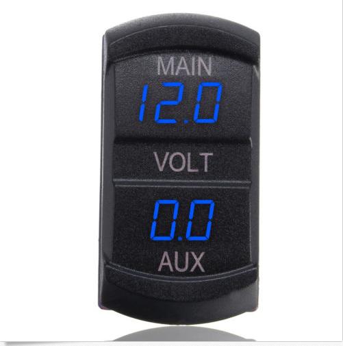 

5-60V Dual Voltmeter Voltage Red LED Digital Pane Lfor Dual Battery Pickup Car Switches Relays Voltmeter Monitor Panel Pickup RV синій