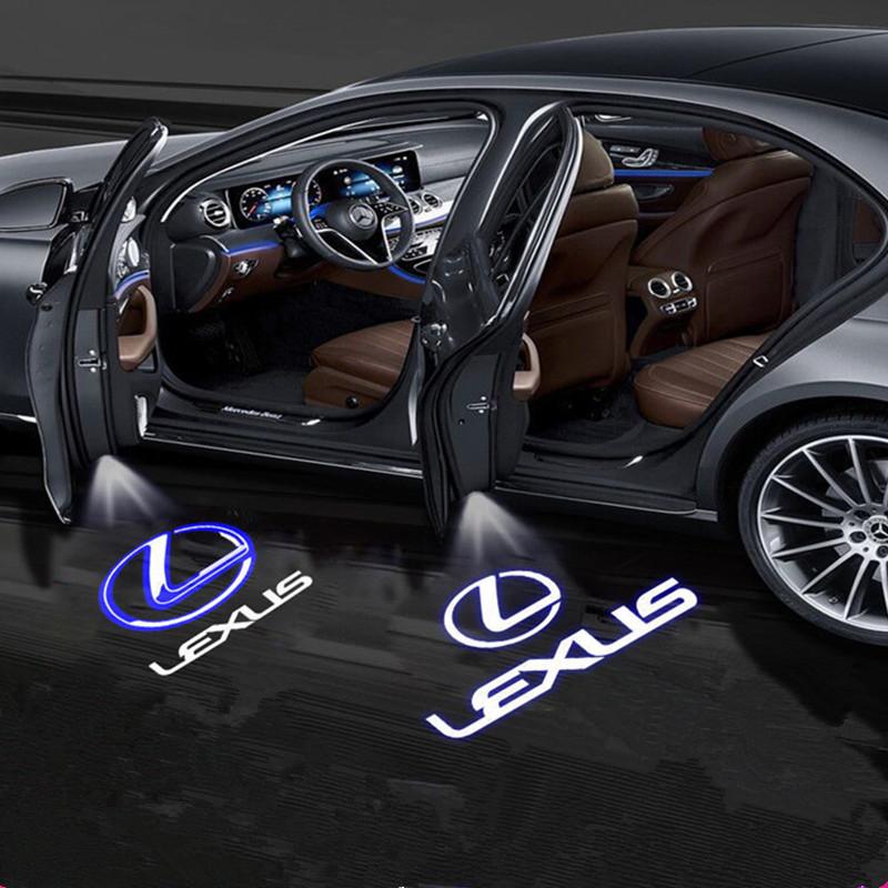 For Lexus ES LM LX GX LC RZ IS CT GS RC 2Pcs LED Car Door Welcome Light Wireless Projector Lamp Car Decoration Accessories ADT1