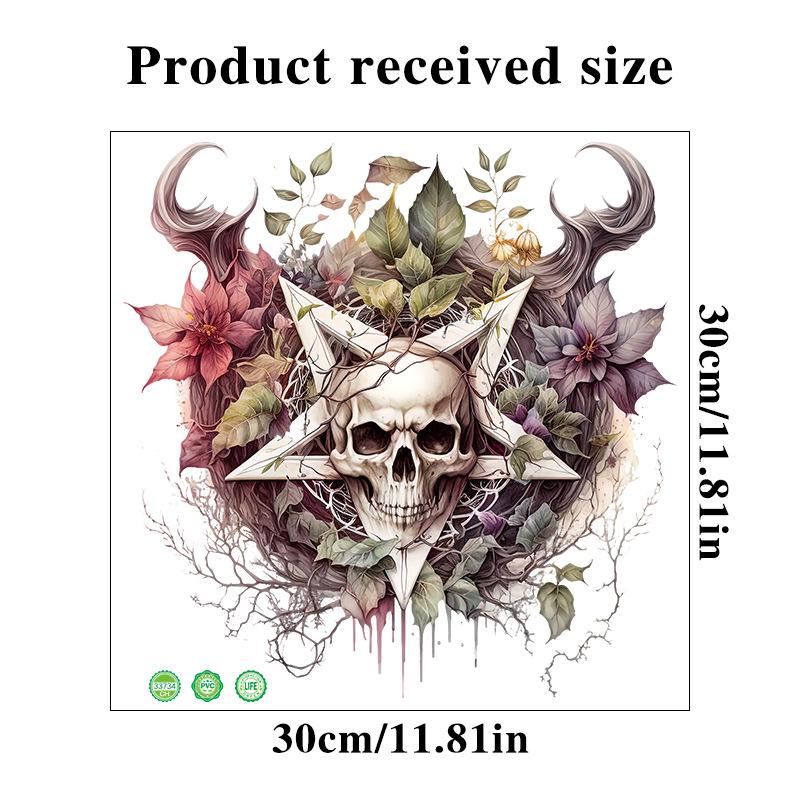 Halloween Wall Stickers Skull Skeleton Butterfly Star Devil Horror Scary Home Party Decoration Vinyl Decals for Kids Room WC Toilet Decor