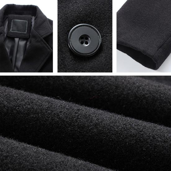 Decorative Men Jacket Easy Match Polyester Single Breasted Men Overcoat for Winter