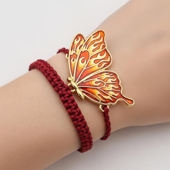 Hand-Woven Butterfly Bracelet Traditional Knitting Techniques Adjustable Wristband Meaningful Gift Wrist Accessory