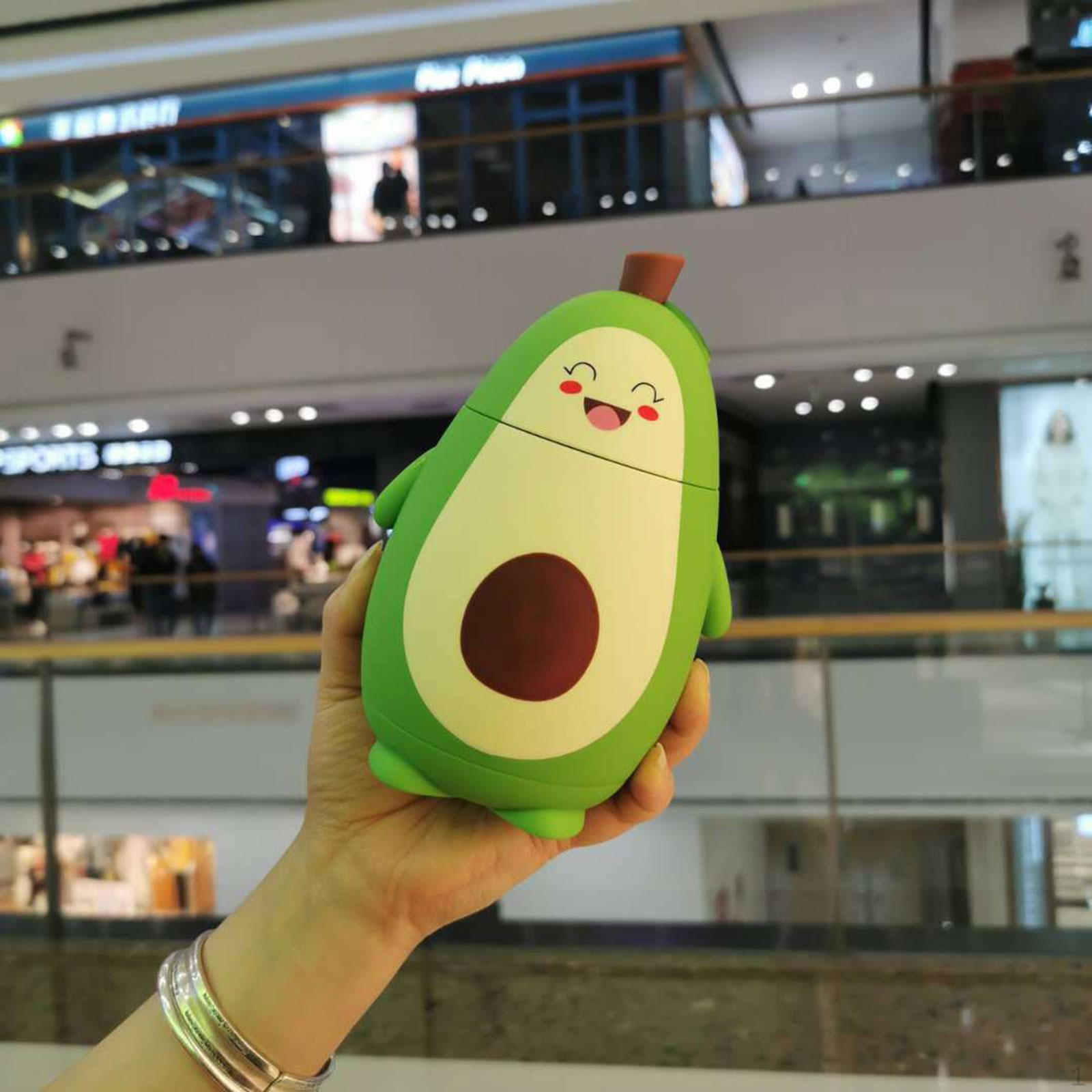 Avocado Glass Water Bottle 280ml Portable Small Compact with Convenient Lanyard Simple Travel Happy