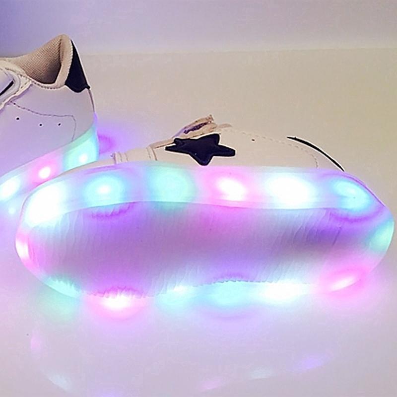 Dětské boty pro chlapce a dívky Sedmibarevné LED svítící boty Protiskluzové svítící boty