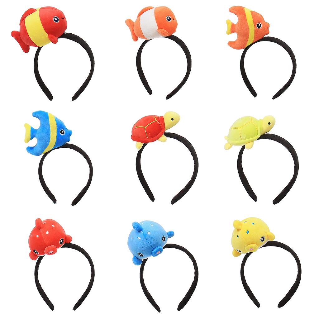 Funny Crab Lobster Fish Headband Ocean Themed Hair Hoop Stuffed Plush Animal Hairband Hair Accessories Party Decoration