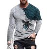 Autumn Winter Personalized Versatile Honeycomb Bee Pattern 3D Printed T-shirt Men Round Neck Long Sleeve Street Trendy Style T-shirt