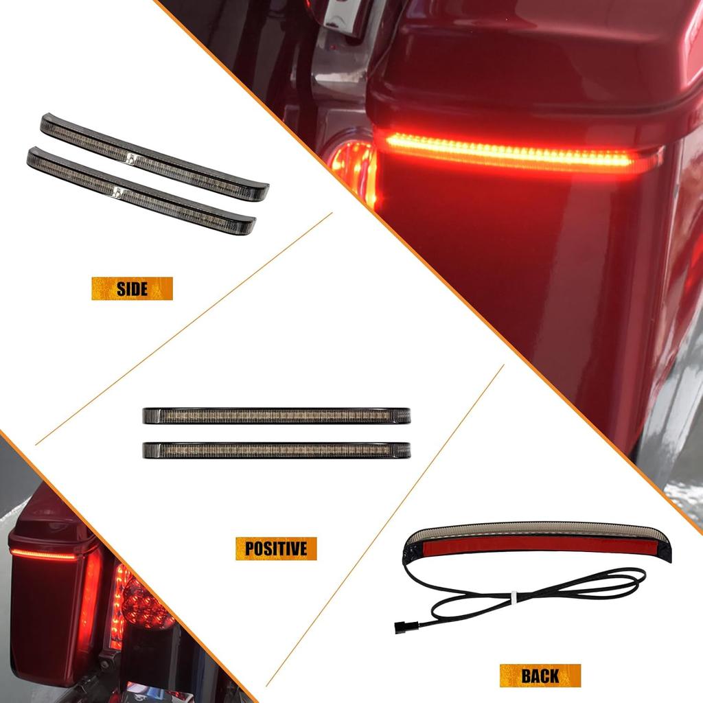 Motorcycle LED Saddlebag Tail Light Running Brake Sequential Turn Signal Lamp Fit for Harley Touring Street Gilde Road King Road Gilde Electra Glide