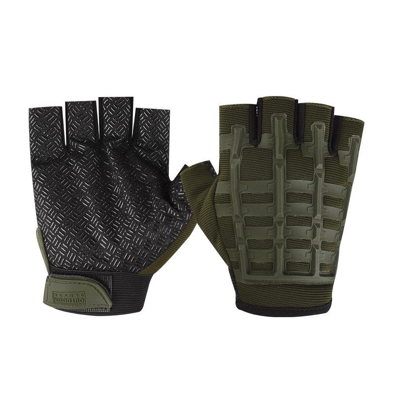Tactical Half Finger Gloves Men's Outdoor Sports Cycling Training Anti Slip and Wear Resistant Protection Operations Military Fan Seal Special Forces