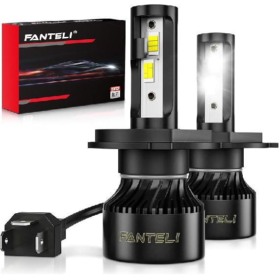 // Bulbs High And Low Beam 6500K Cool White 40000LM 900% Brightness, 1:1 Size Plug And Play Non-Polarity IP68 Waterproof Off Road Lights, Pack Of 2