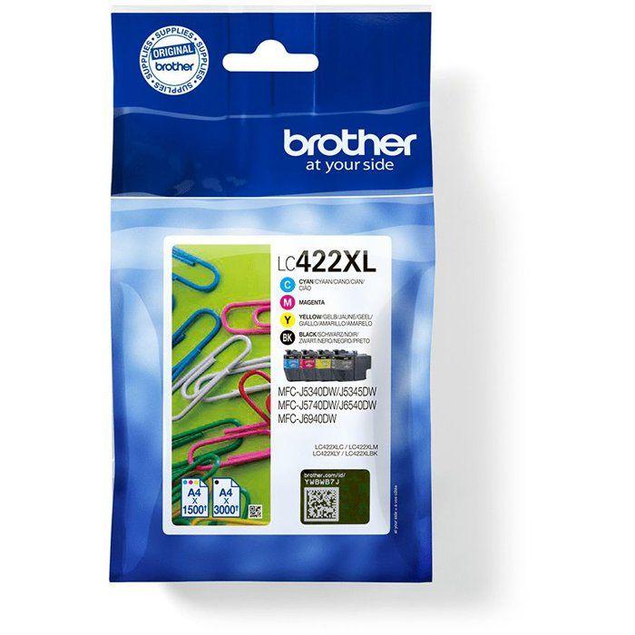 Packung 4 Patronen LC422XLVAL - BROTHER - Für Business Smart MFC-J5340DW, MFC-J5345DW, MFC-J5740DW, MFC-J6540DW und MFC-J6940DW