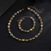 Salircon Trendy Exquisite Luxury Rhinestone Choker Necklace Bracelet Set for Men New Elegant Colorful Charm Necklace Y2K Jewelry