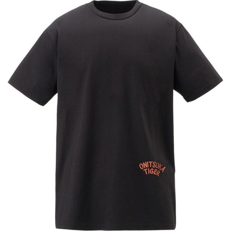 ONITSUKA TIGER Alphabet Animal Print Rundhals Kurzarm T-Shirt Unisex Oberteile Schwarz 2183B150-001