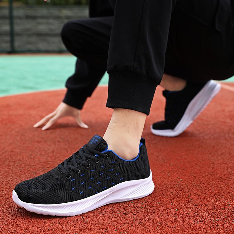 Men's Running Sports Shoes Light Knitted Jogging Shoes Breathable Outdoor Sneakers for Walking Traveling Male Trainers