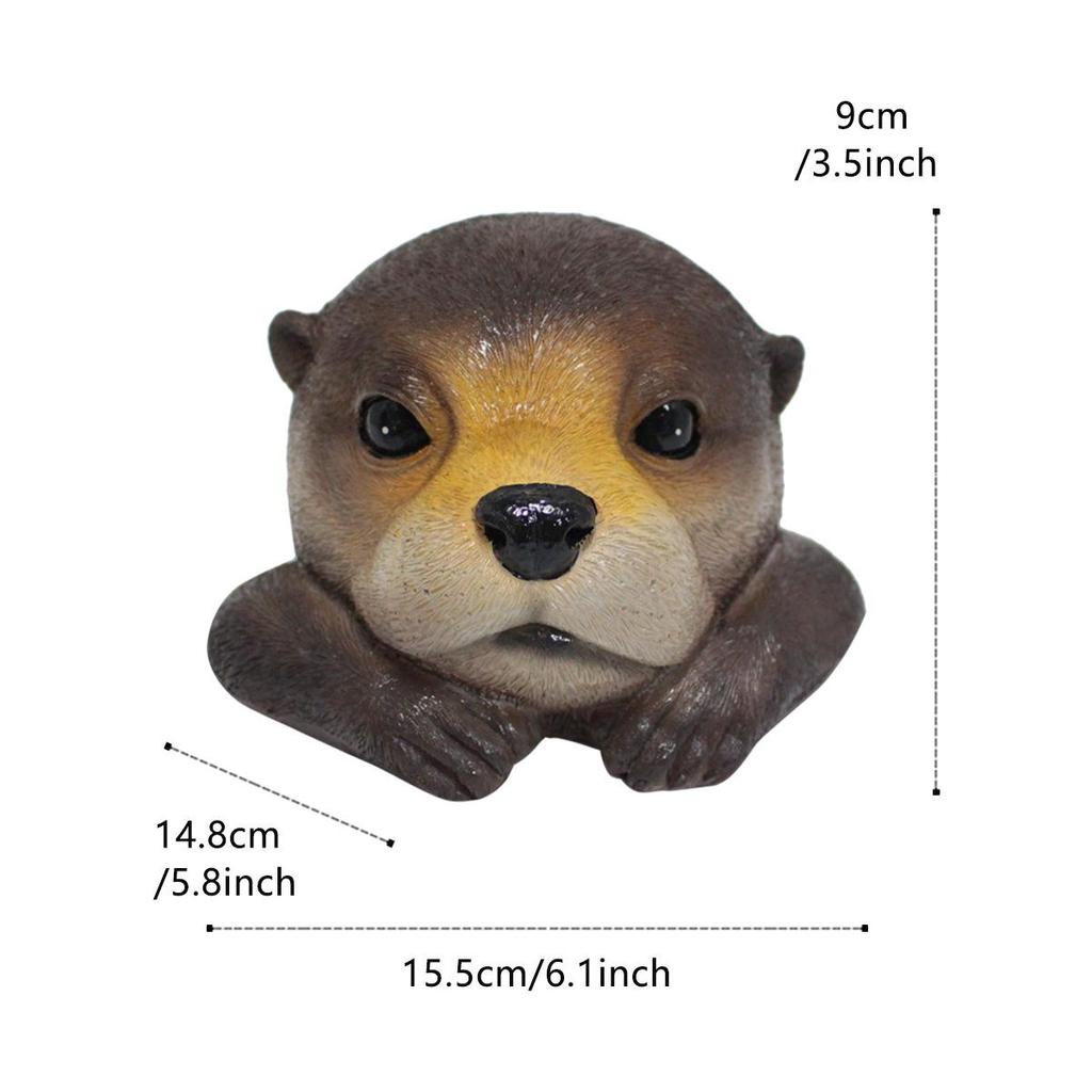 Cross-Border Outdoor Garden Pond Decor: Floating Otter Head Resin Craft.
