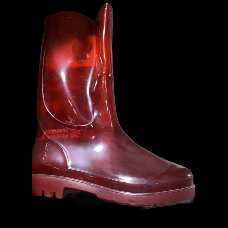 Lijiu Hong Red High-Top Rain Boots