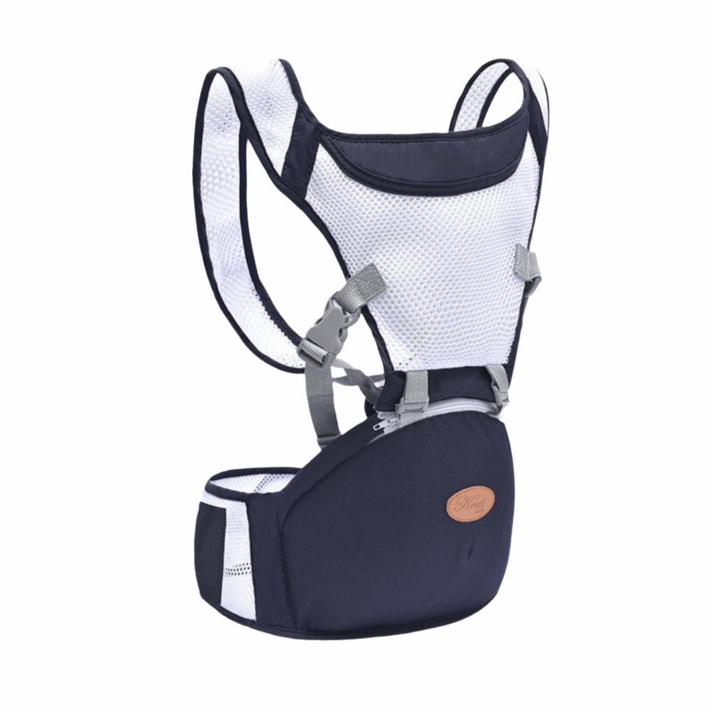 

Newborn Front Holding Baby Carrier Soft Material Infant Kangaroo Bag Baby Waist Stool Daily Use темно-синий