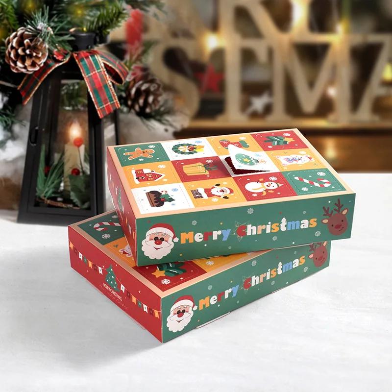 5 Stück 12 Tage Weihnachts-Adventskalender Countdown bis Weihnachten Kalender Dekoration Leere Box Nachfüllbarer Advent Weihnachten für Festival