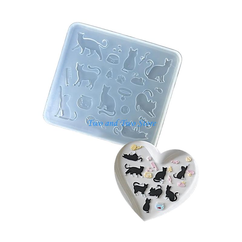 HX6F Cats Shaped Silicone Mould For Baking Chocolate Ice Cubes And Dessert Making CN