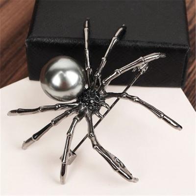 Brooch Party Clothes Scarf Accessories Exaggerated Black White Spider Creative Men Women Pin Brooches