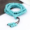 6MM Natural Light Blue Beaded Necklaces Fashion Handmade 108 Mala Beads Women Elastic Bracelet Yoga Meditation Men Jewelry Gifts