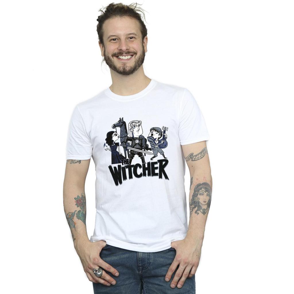 Netflix Heren The Witcher Team Geïllustreerd T-shirt