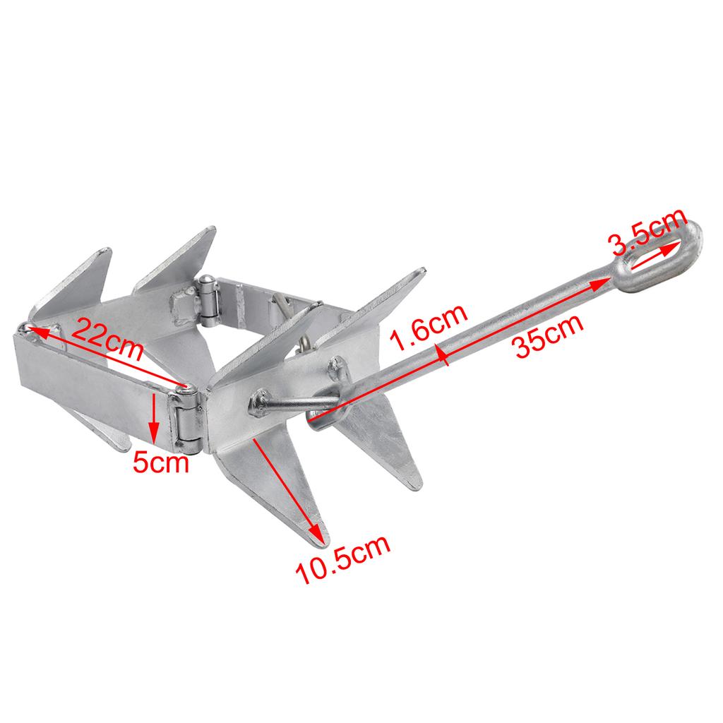 13 lbs Schiebekasten Stahlanker Faltbarer Würfel Feuerverzinkter Anker Für Boot Jetski