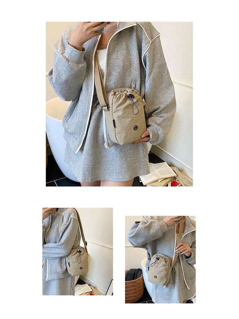 Women's Lightweight Crossbody Nylon Bag for Sports and Bottles