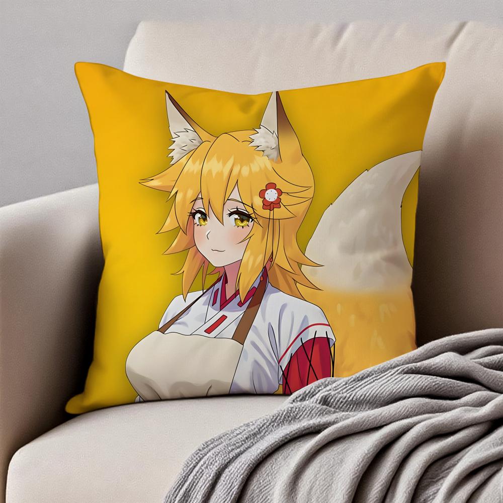 Fashion TThe Helpful Fox SenkoSanS Cartoon Cushion Cover Pillowcase Antidustmite Invisible Zipper Short Plush Sofa Cushion