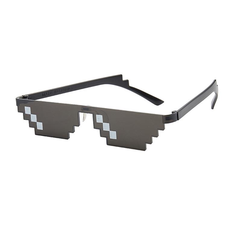 RMM brand Cool fashion unisex Punk Sunglasses square Individuality mosaic sunglasses code pixel glasses for women men