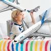 1/2Pcs Inertia Airplane Airliner Toys Children Simulation Alloy Pull Back Airplane Toy Model Boys Gift Desktop Ornament