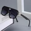 Trendy Retro Double Beam Glasses Square Sunglasses Unisex Personality Casual Sunshade Outdoor Sunglasses