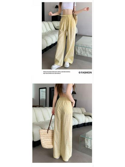 Colorful Polka Dot Women's Casual Wide-Leg High Waist Pants - Spring 2025 Dopamine Style