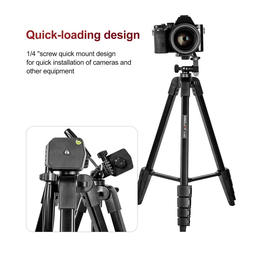 KINGJOY VT 688 675 inch Tripod Stand Desktop Tripod Stand 2kg 4.4lbs Load Capacity 5 Levels Height Adjustable with 1