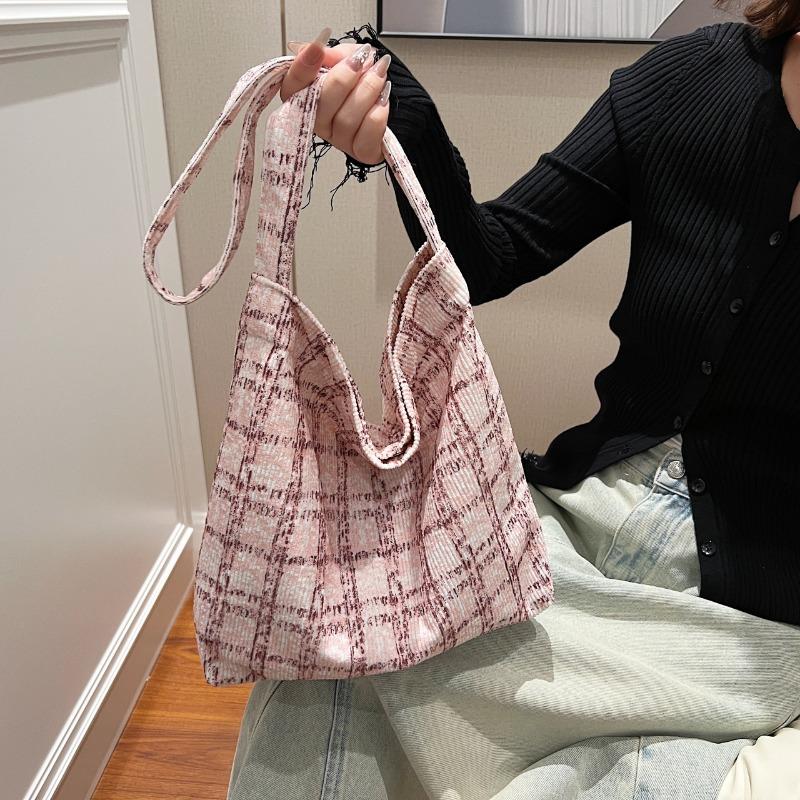 

Сумка весенняя женская универсальная новая школьная клетчатая сумка универсальная сумка через плечо женская сумка розовый