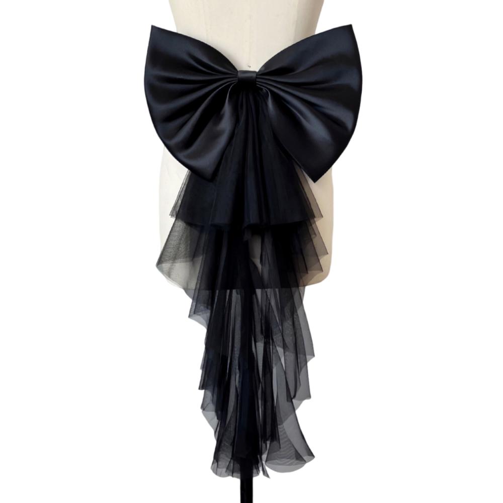 Satin Mesh Elegant Bridal Belt Single Layer Wedding Dress Accessories  Evening Gown чёрный