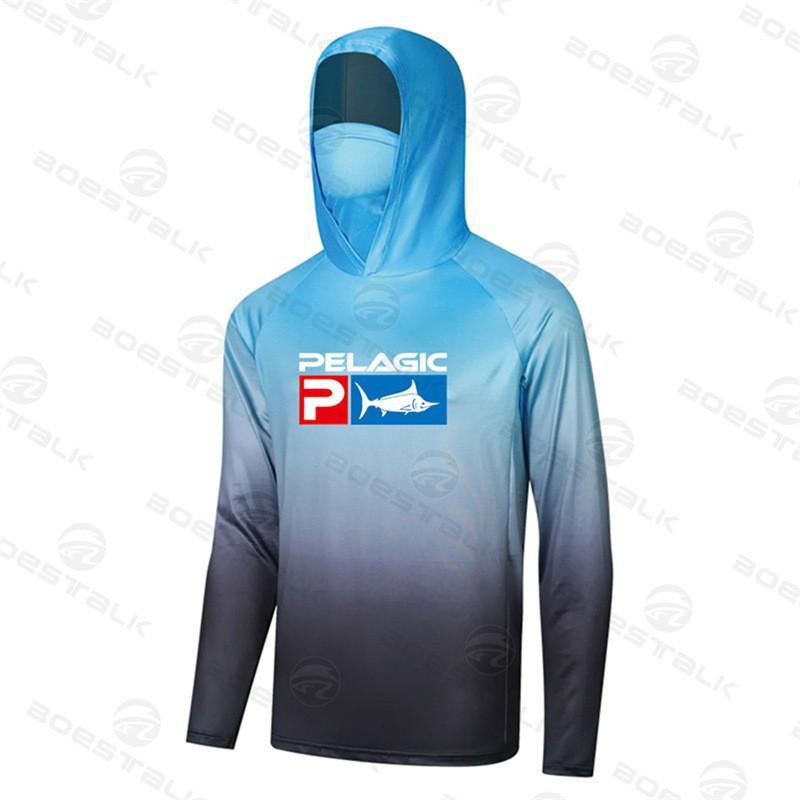Ocean Fishing Shirt Sunscreen Suit Long-sleeved Anti-ultraviolet Mask Hooded Upf 50+ XXL