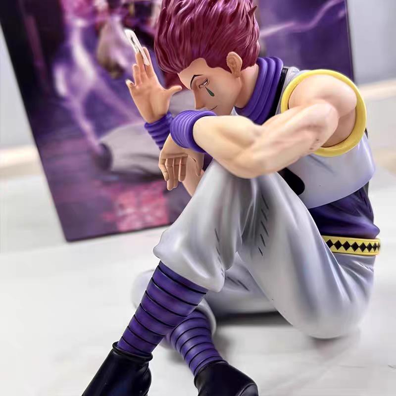 Hunter X Hunter Seated Hisoka Figure, GK Statue, Anime Trendy Toy Model, Computer Case, Desktop Ornament