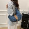 Vintage Large Capacity Denim Bag Women's Shoulder Underarm Bag Commuter Crossbody Bag