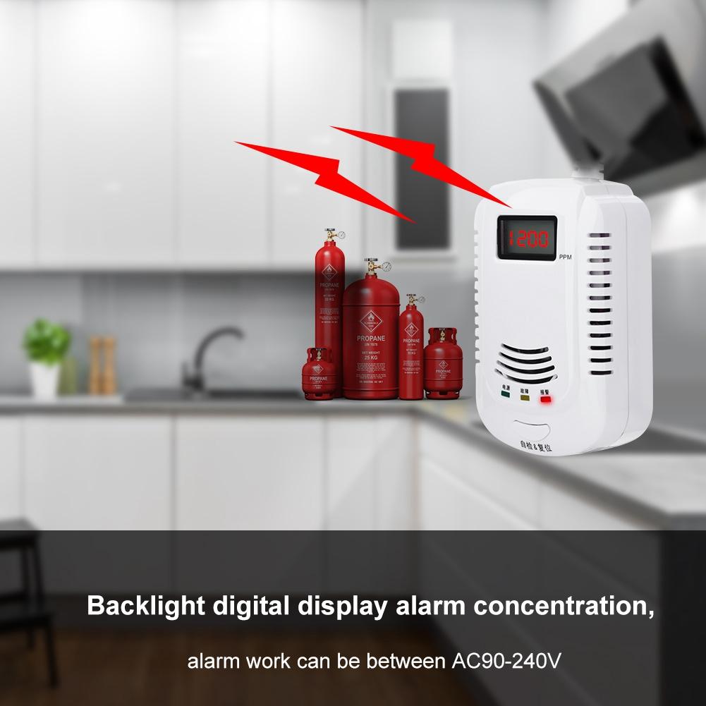 Combustible Gas Detector Live Action Speech LED Display Alarm Combustible Gas Leakage Sensor