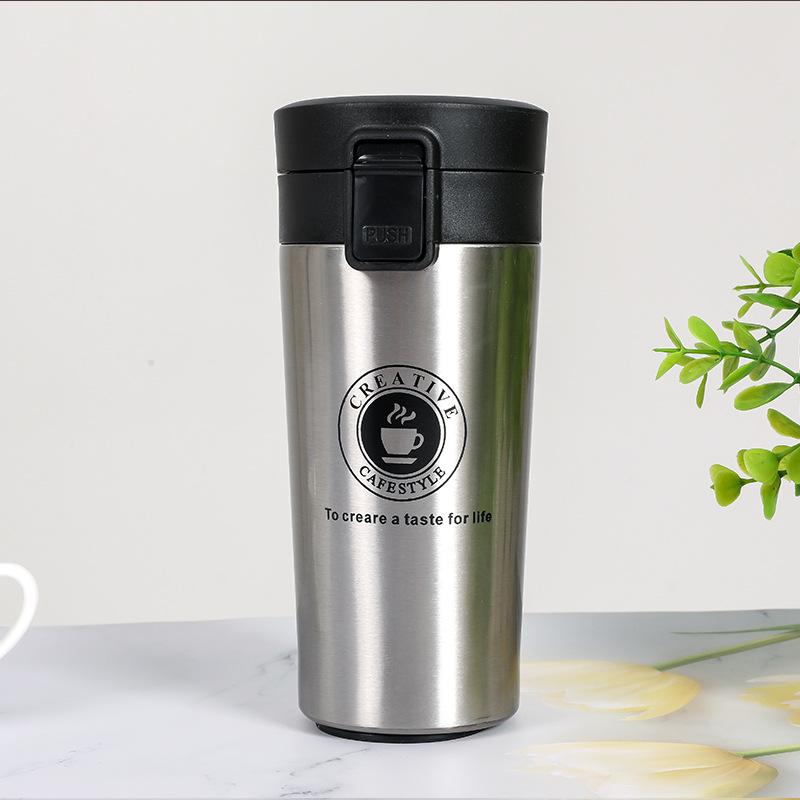 380ML Thermal Mug Double Wall Stainless Steel Coffee Cup Vacuum Flask Thermos Water Bottle Tea Coffee Leak-proof Thermos Mug