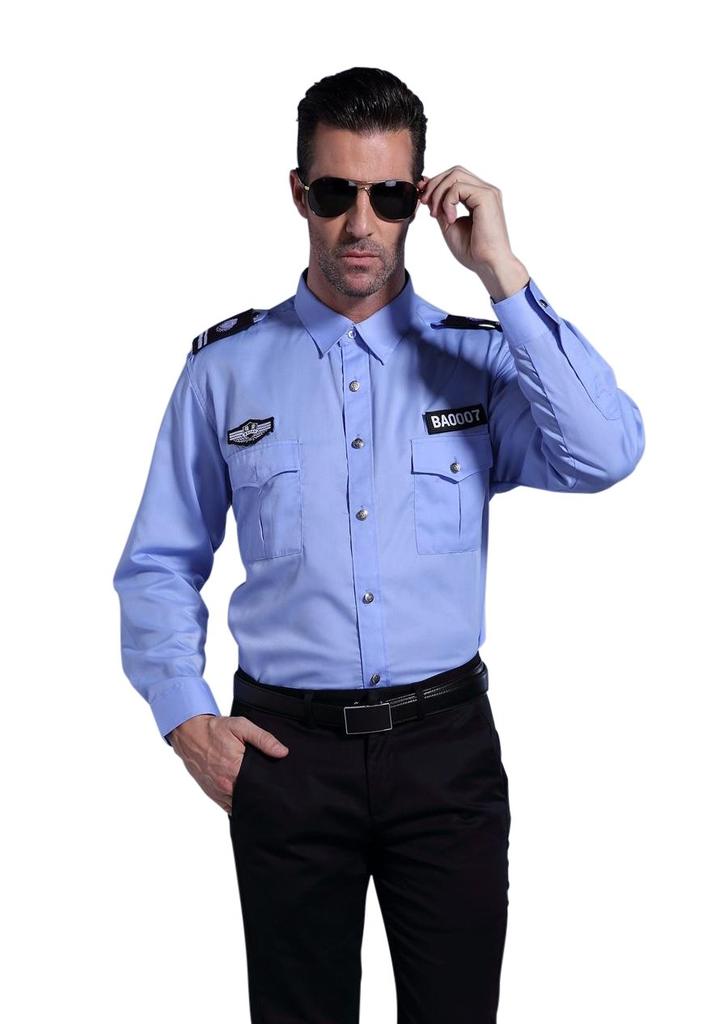 Madrugada Police Officer Cosplay Dandy Police Costume for Size S597 Men, (Large, Blue)