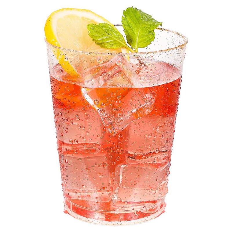 25pcs/set 10oz Hard Plastic Cups Disposable Glitter Tiramisu Ice Cream Juice Cup For Party Wedding