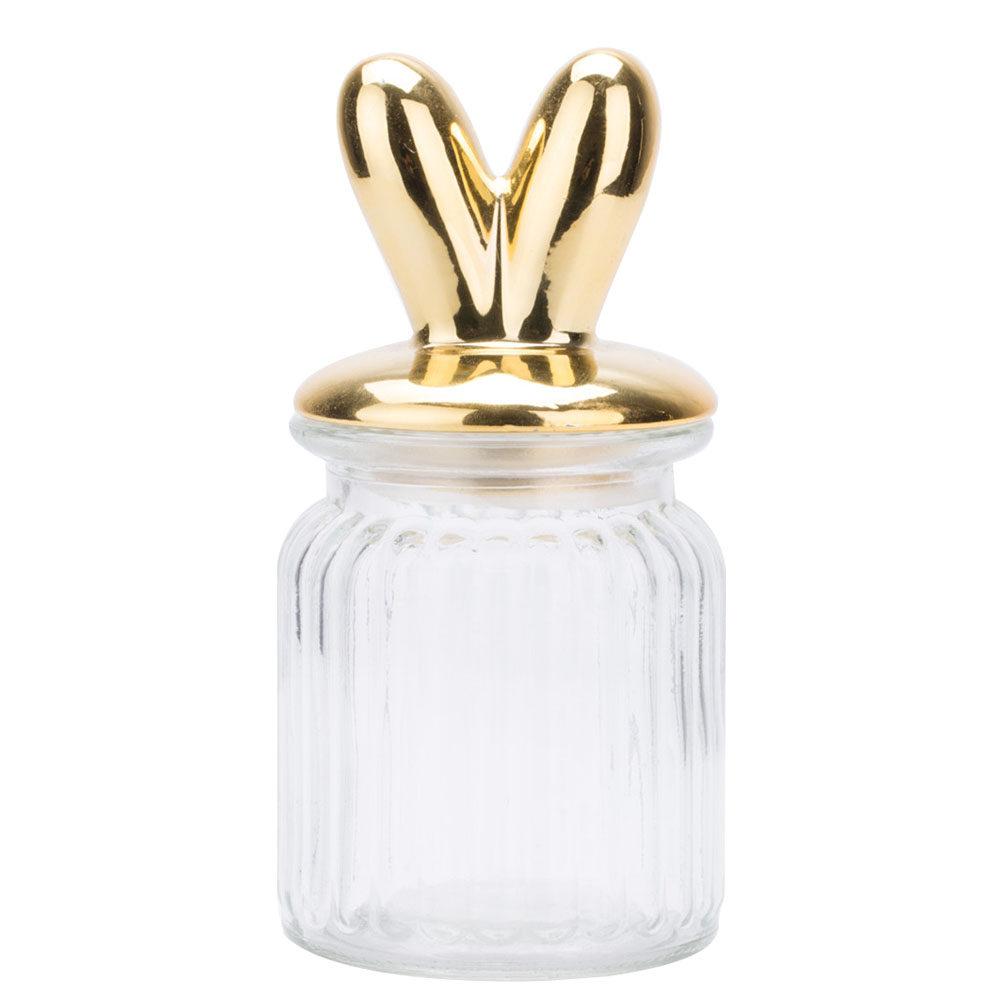 Snack Containers Jar with Lid Airtight Food Storage Jars Golden Bunny Treat and